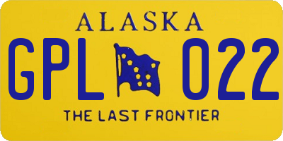 AK license plate GPL022