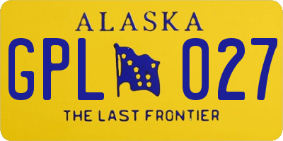 AK license plate GPL027