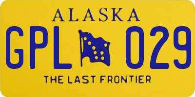 AK license plate GPL029