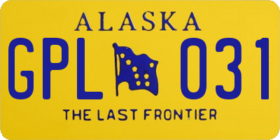 AK license plate GPL031