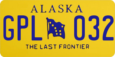 AK license plate GPL032