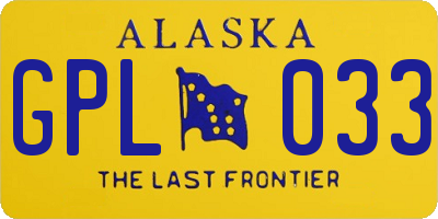 AK license plate GPL033