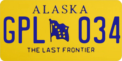 AK license plate GPL034