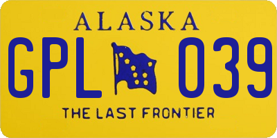 AK license plate GPL039
