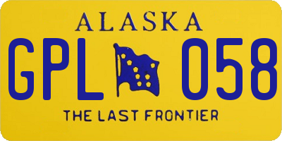 AK license plate GPL058