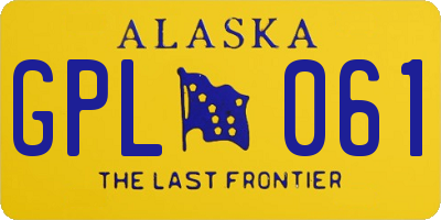 AK license plate GPL061