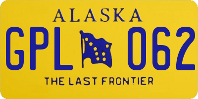 AK license plate GPL062