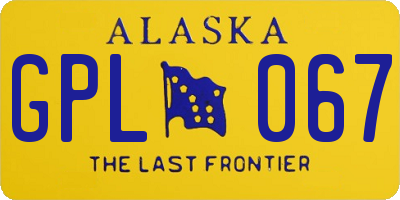 AK license plate GPL067