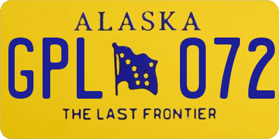 AK license plate GPL072