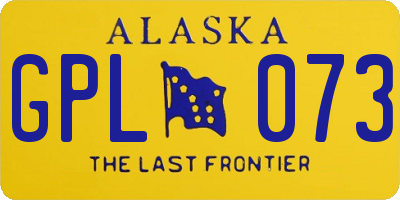 AK license plate GPL073