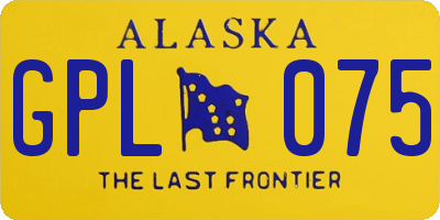 AK license plate GPL075