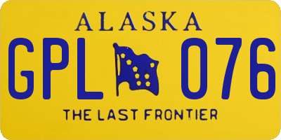 AK license plate GPL076