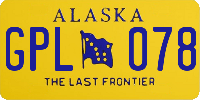 AK license plate GPL078