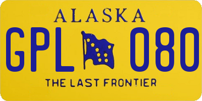 AK license plate GPL080