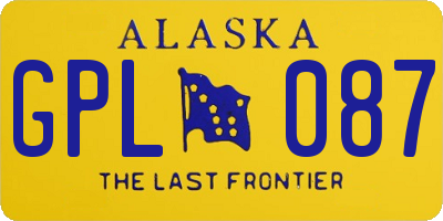 AK license plate GPL087