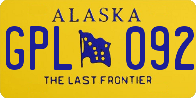 AK license plate GPL092