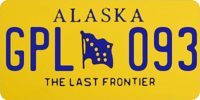 AK license plate GPL093