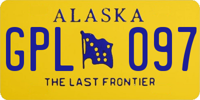 AK license plate GPL097