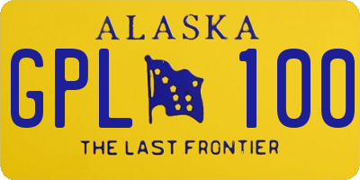 AK license plate GPL100