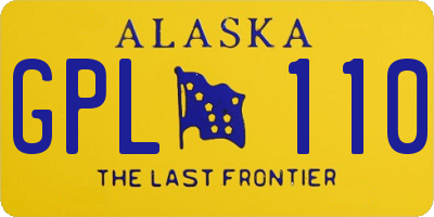 AK license plate GPL110