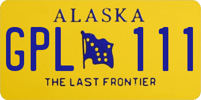 AK license plate GPL111