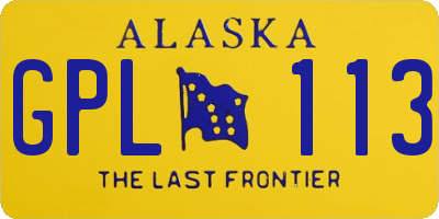 AK license plate GPL113