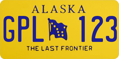 AK license plate GPL123