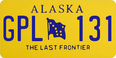 AK license plate GPL131