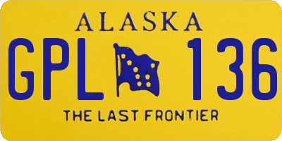 AK license plate GPL136