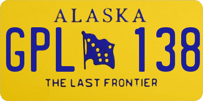 AK license plate GPL138