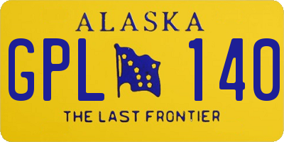 AK license plate GPL140