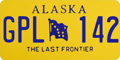 AK license plate GPL142