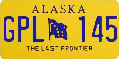 AK license plate GPL145