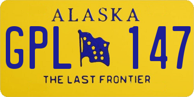 AK license plate GPL147
