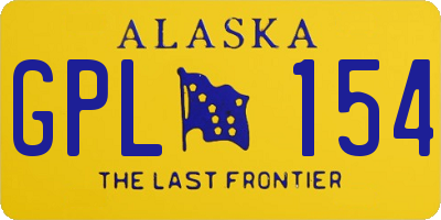 AK license plate GPL154