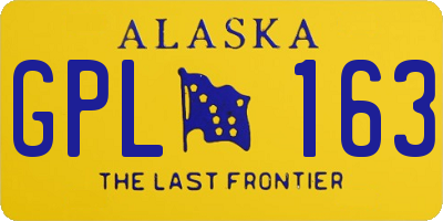 AK license plate GPL163