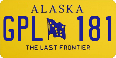 AK license plate GPL181