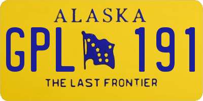 AK license plate GPL191