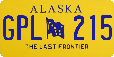AK license plate GPL215