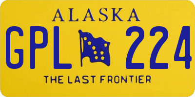 AK license plate GPL224