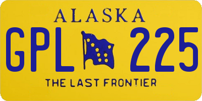 AK license plate GPL225