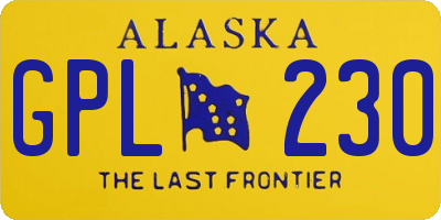 AK license plate GPL230