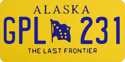 AK license plate GPL231