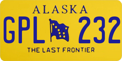 AK license plate GPL232