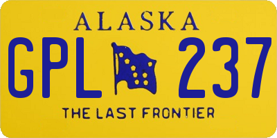 AK license plate GPL237