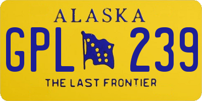 AK license plate GPL239