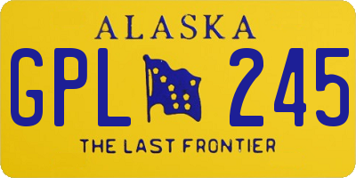 AK license plate GPL245