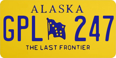 AK license plate GPL247