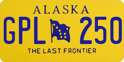 AK license plate GPL250