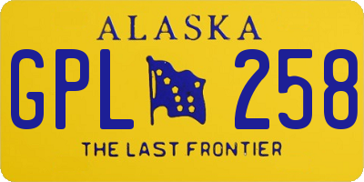 AK license plate GPL258